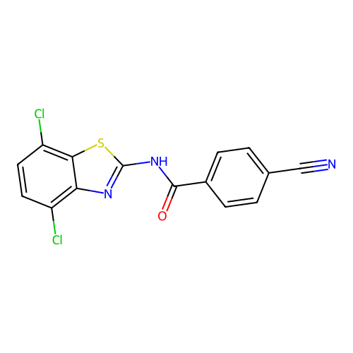 4-cyano-N-(4,7-dichloro-1,3-benzothiazol-2-yl)benzamide structure