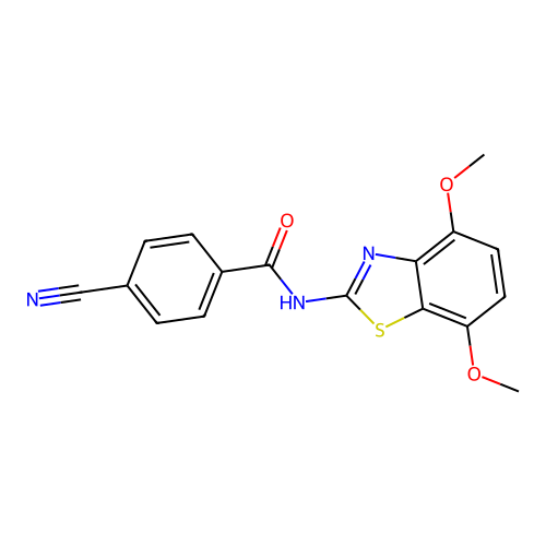 4-cyano-N-(4,7-dimethoxy-1,3-benzothiazol-2-yl)benzamide structure