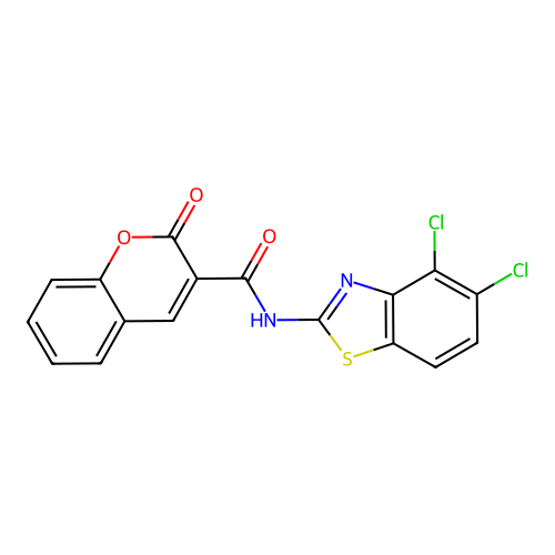 N-(4,5-dichlorobenzo[d]thiazol-2-yl)-2-oxo-2H-chromene-3-carboxamide structure