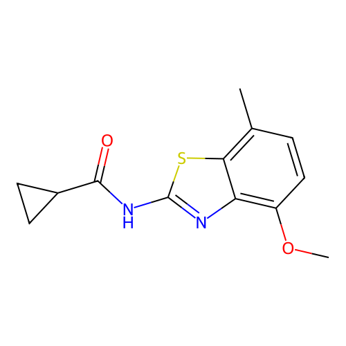 N-(4-methoxy-7-methyl-1,3-benzothiazol-2-yl)cyclopropanecarboxamide structure