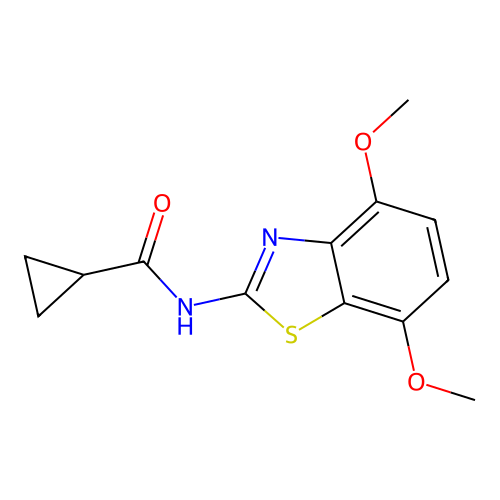 N-(4,7-dimethoxy-1,3-benzothiazol-2-yl)cyclopropanecarboxamide structure