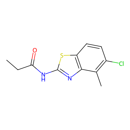 N-(5-chloro-4-methyl-1,3-benzothiazol-2-yl)propanamide structure