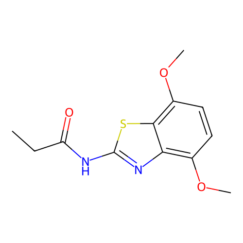 N-(4,7-dimethoxy-1,3-benzothiazol-2-yl)propanamide structure