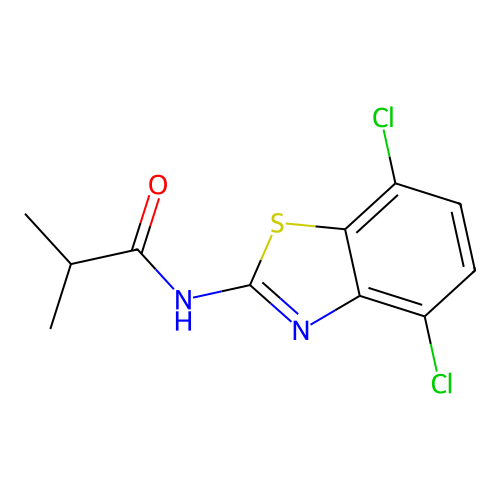 N-(4,7-dichloro-1,3-benzothiazol-2-yl)-2-methylpropanamide structure
