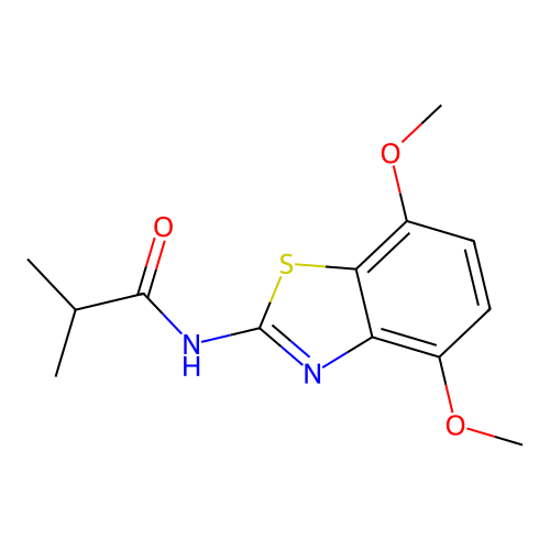 N-(4,7-dimethoxy-1,3-benzothiazol-2-yl)-2-methylpropanamide structure