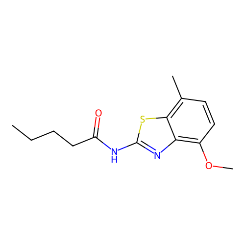 N-(4-methoxy-7-methyl-1,3-benzothiazol-2-yl)pentanamide structure