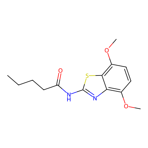 N-(4,7-dimethoxy-1,3-benzothiazol-2-yl)pentanamide structure