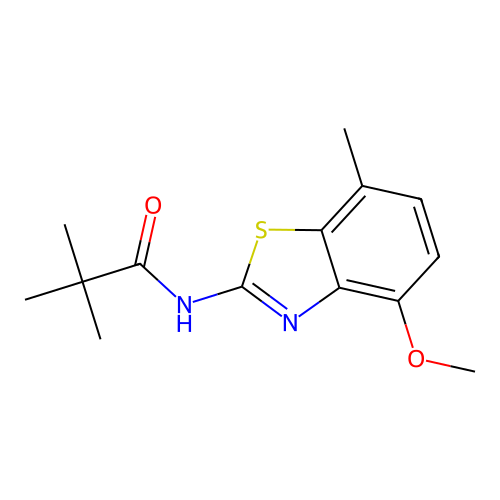 N-(4-methoxy-7-methyl-1,3-benzothiazol-2-yl)-2,2-dimethylpropanamide structure