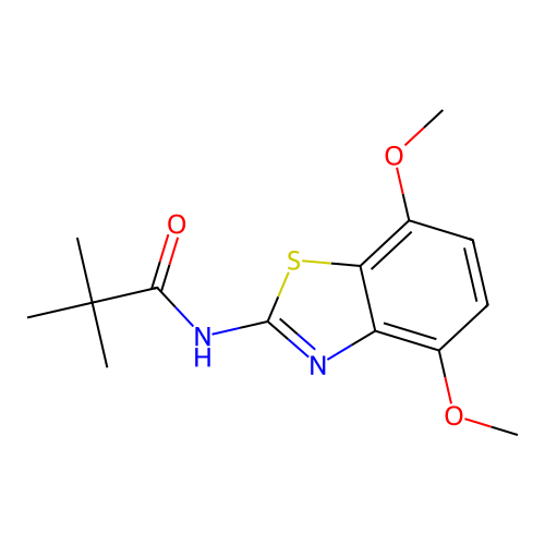 N-(4,7-dimethoxy-1,3-benzothiazol-2-yl)-2,2-dimethylpropanamide structure