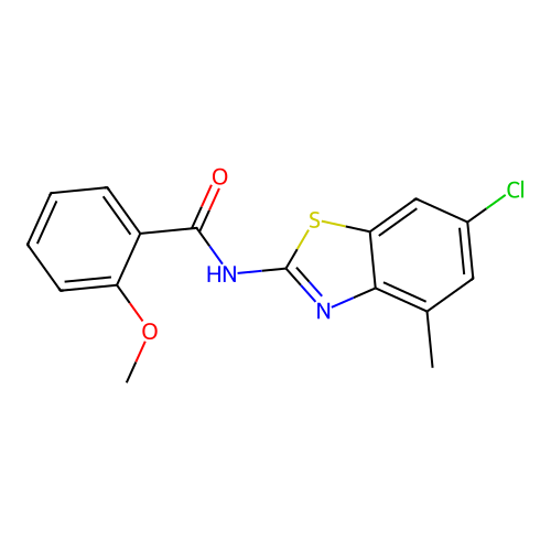 N-(6-chloro-4-methyl-1,3-benzothiazol-2-yl)-2-methoxybenzamide structure