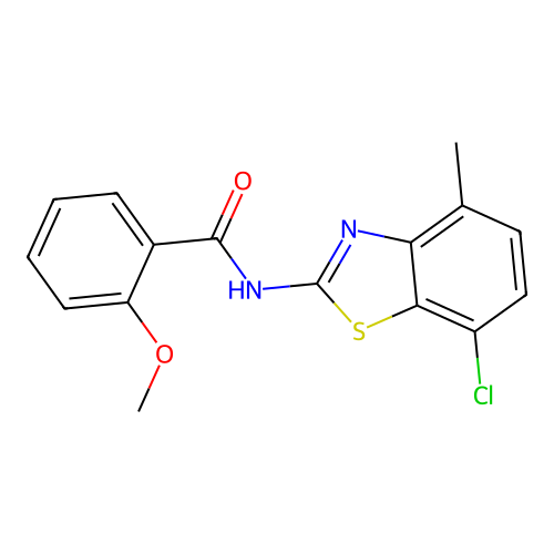 N-(7-chloro-4-methyl-1,3-benzothiazol-2-yl)-2-methoxybenzamide structure