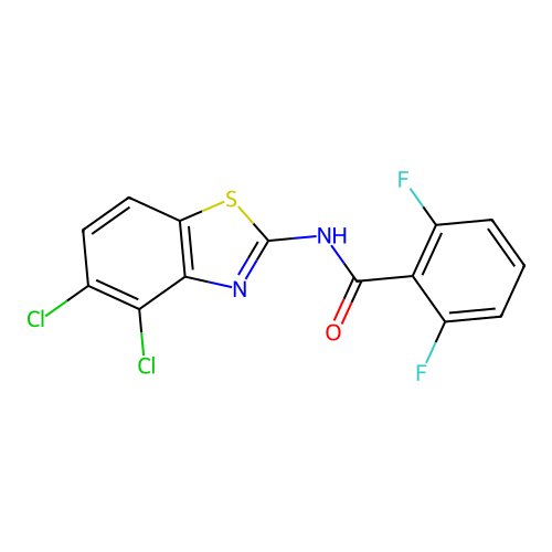 N-(4,5-dichloro-1,3-benzothiazol-2-yl)-2,6-difluorobenzamide structure