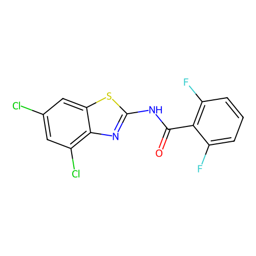 N-(4,6-dichloro-1,3-benzothiazol-2-yl)-2,6-difluorobenzamide structure