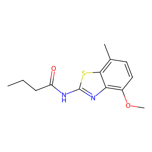 N-(4-methoxy-7-methyl-1,3-benzothiazol-2-yl)butanamide structure
