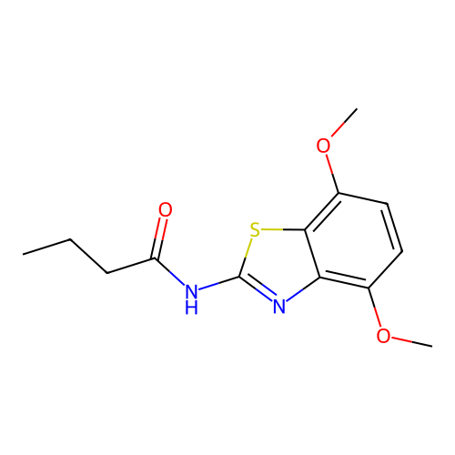 N-(4,7-dimethoxy-1,3-benzothiazol-2-yl)butanamide structure