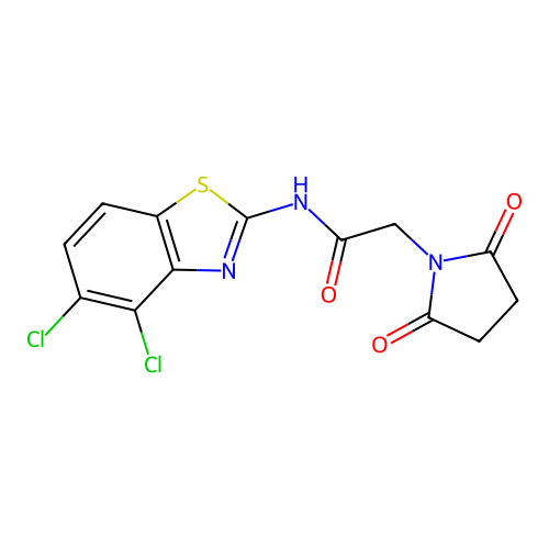 N-(4,5-dichloro-1,3-benzothiazol-2-yl)-2-(2,5-dioxopyrrolidin-1-yl)acetamide structure