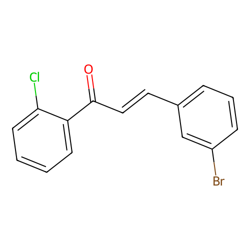 (E)-3-(3-bromophenyl)-1-(2-chlorophenyl)prop-2-en-1-one structure
