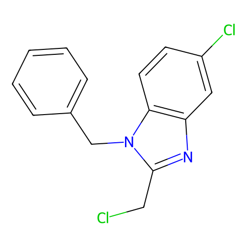 1-benzyl-5-chloro-2-(chloromethyl)-1H-1,3-benzodiazole structure