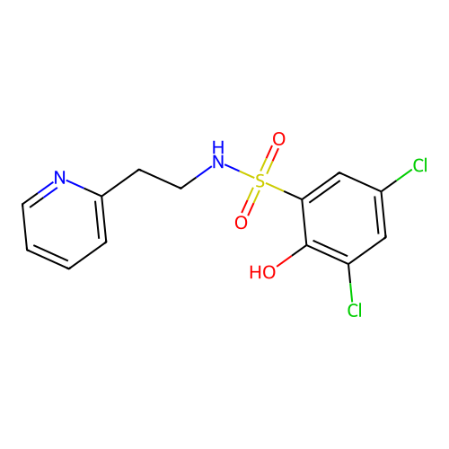 3,5-Dichloro-2-hydroxy-N-[2-(2-pyridinyl)ethyl]benzenesulfonamide structure