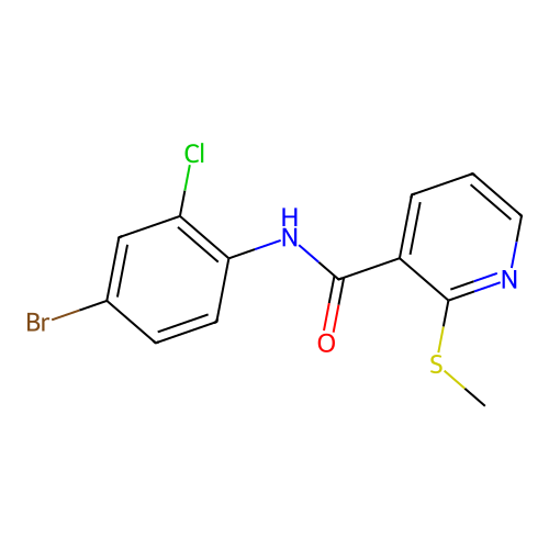 N-(4-bromo-2-chlorophenyl)-2-(methylsulfanyl)pyridine-3-carboxamide structure