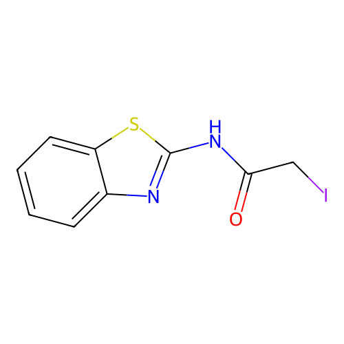 N-(1,3-benzothiazol-2-yl)-2-iodoacetamide structure