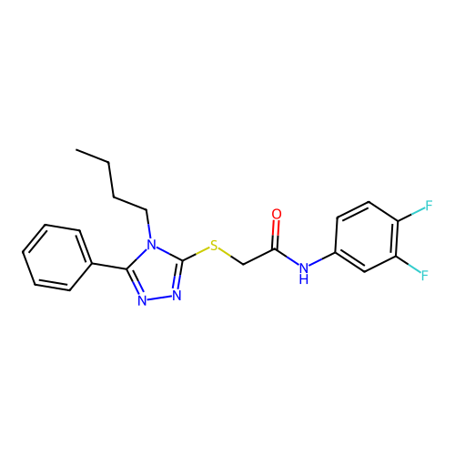 2-[(4-butyl-5-phenyl-4H-1,2,4-triazol-3-yl)sulfanyl]-N-(3,4-difluorophenyl)acetamide structure
