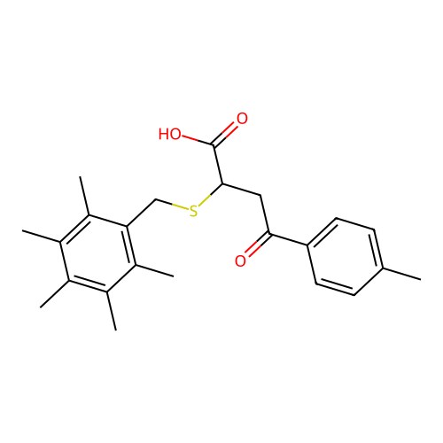 4-(4-Methylphenyl)-4-oxo-2-[(2,3,4,5,6-pentamethylbenzyl)sulfanyl]butanoic acid structure