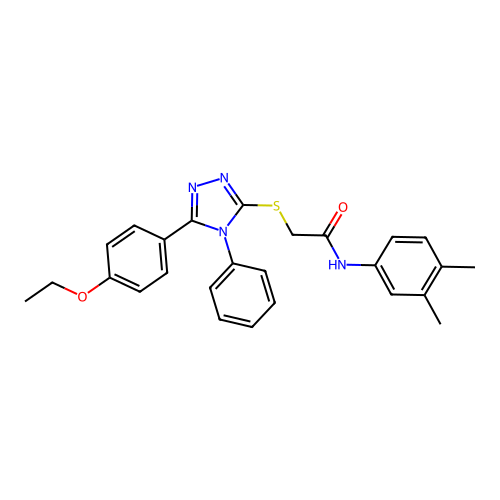 N-(3,4-dimethylphenyl)-2-{[5-(4-ethoxyphenyl)-4-phenyl-4H-1,2,4-triazol-3-yl]sulfanyl}acetamide structure