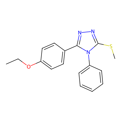 3-(4-ethoxyphenyl)-5-(methylsulfanyl)-4-phenyl-4H-1,2,4-triazole structure
