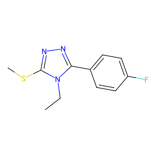 4-ethyl-5-(4-fluorophenyl)-4H-1,2,4-triazol-3-yl methyl sulfide structure