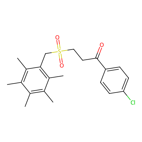 1-(4-Chlorophenyl)-3-[(2,3,4,5,6-pentamethylbenzyl)sulfonyl]-1-propanone structure