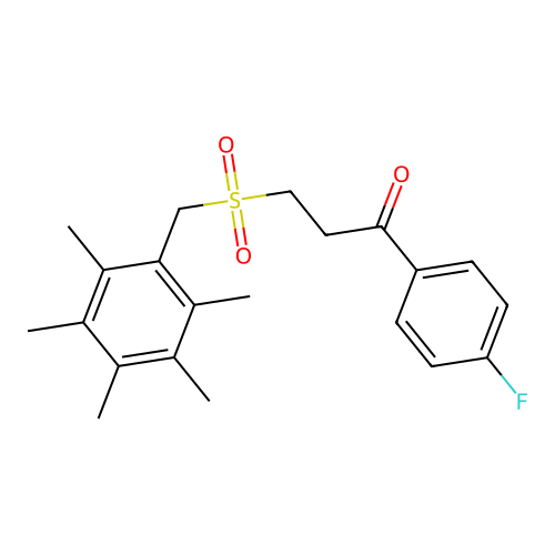 1-(4-Fluorophenyl)-3-[(2,3,4,5,6-pentamethylbenzyl)sulfonyl]-1-propanone structure