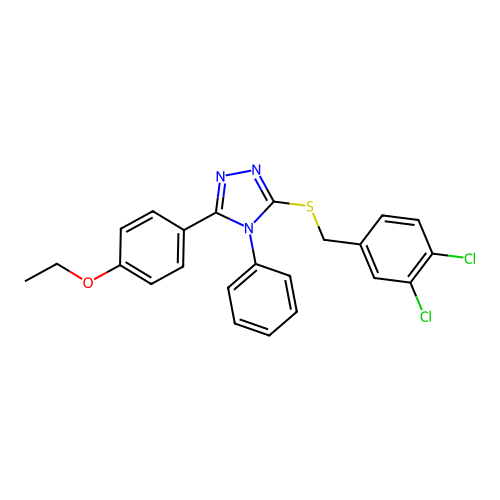 3-[(3,4-dichlorobenzyl)sulfanyl]-5-(4-ethoxyphenyl)-4-phenyl-4H-1,2,4-triazole structure