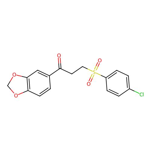 1-(1,3-Benzodioxol-5-yl)-3-[(4-chlorophenyl)sulfonyl]-1-propanone structure
