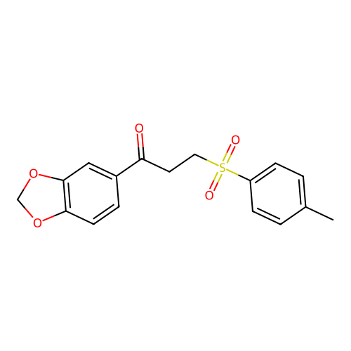 1-(1,3-Benzodioxol-5-yl)-3-[(4-methylphenyl)sulfonyl]-1-propanone structure