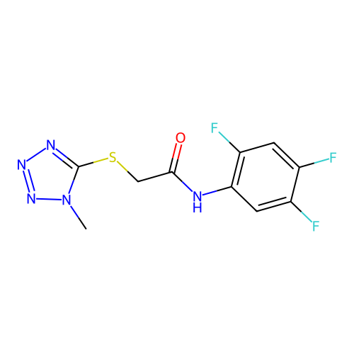 2-(1-methyltetrazol-5-yl)sulfanyl-N-(2,4,5-trifluorophenyl)acetamide structure