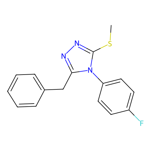 3-benzyl-4-(4-fluorophenyl)-5-(methylsulfanyl)-4H-1,2,4-triazole structure