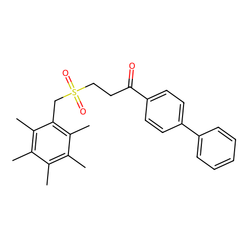 1-[1,1'-Biphenyl]-4-yl-3-[(2,3,4,5,6-pentamethylbenzyl)sulfonyl]-1-propanone structure
