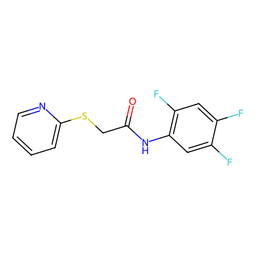 2-(2-pyridinylsulfanyl)-N-(2,4,5-trifluorophenyl)acetamide structure