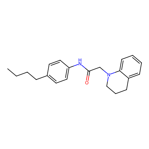 N-(4-butylphenyl)-2-[3,4-dihydro-1(2H)-quinolinyl]acetamide structure