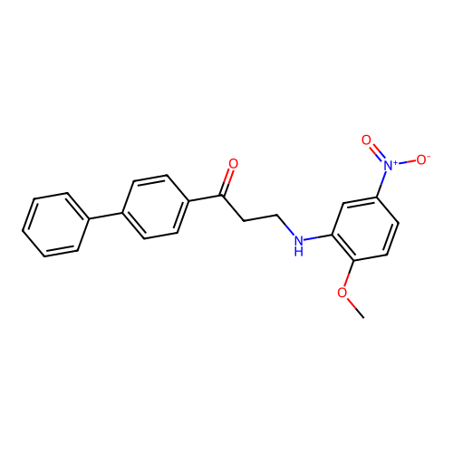 1-[1,1'-Biphenyl]-4-yl-3-(2-methoxy-5-nitroanilino)-1-propanone structure