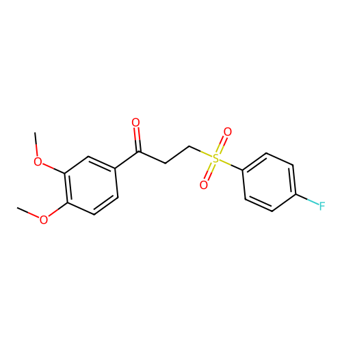 1-(3,4-Dimethoxyphenyl)-3-[(4-fluorophenyl)sulfonyl]-1-propanone structure