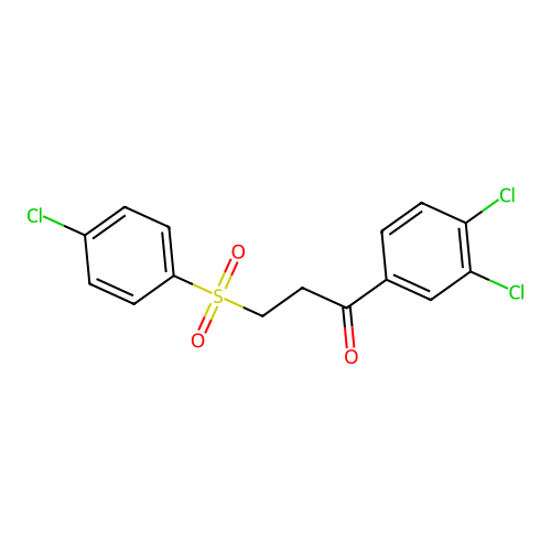 3-[(4-Chlorophenyl)sulfonyl]-1-(3,4-dichlorophenyl)-1-propanone structure