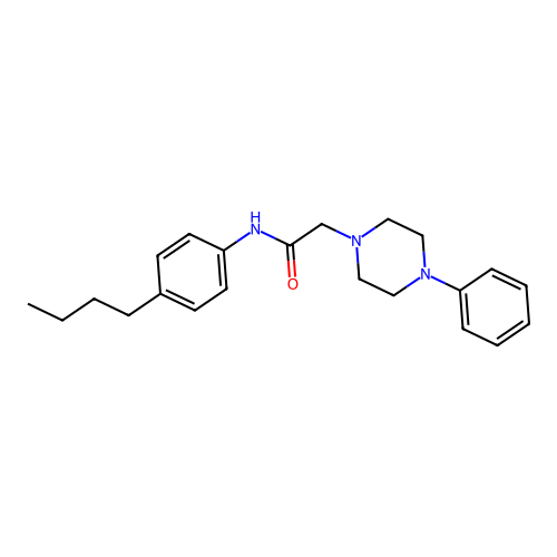 N-(4-butylphenyl)-2-(4-phenylpiperazin-1-yl)acetamide structure