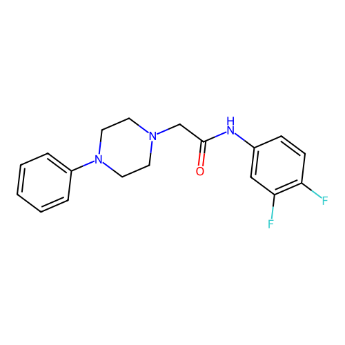 N-(3,4-difluorophenyl)-2-(4-phenylpiperazin-1-yl)acetamide structure