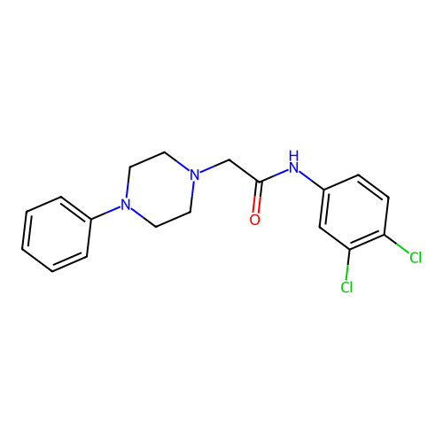 N-(3,4-dichlorophenyl)-2-(4-phenylpiperazin-1-yl)acetamide structure