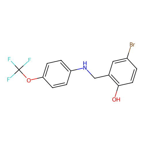 4-Bromo-2-{[4-(trifluoromethoxy)anilino]methyl}benzenol structure