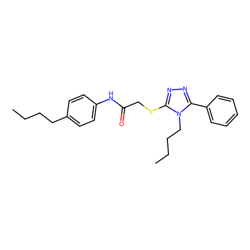N-(4-butylphenyl)-2-[(4-butyl-5-phenyl-4H-1,2,4-triazol-3-yl)sulfanyl]acetamide structure