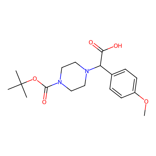 4-[(1,1-Dimethylethoxy)carbonyl]-alpha-(4-methoxyphenyl)-1-piperazineacetic acid structure