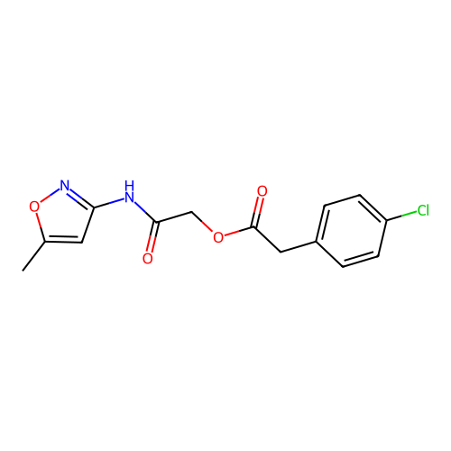 [(5-Methyl-1,2-oxazol-3-yl)carbamoyl]methyl 2-(4-chlorophenyl)acetate structure